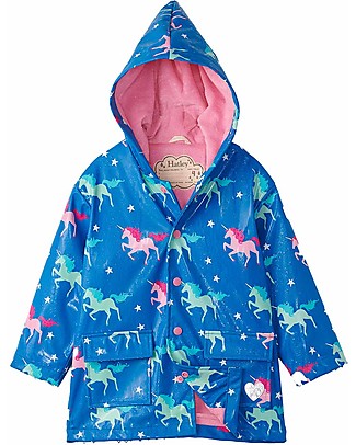 Hatley Colour Changing Raincoat - Twinkle Unicorns - Change Color in the Rain! Jackets